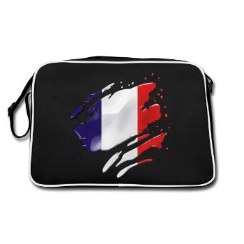DRAPEAU DE LA FRANCE DRAPEAU FRANCE - Sac Retro - noir/blanc - Dos