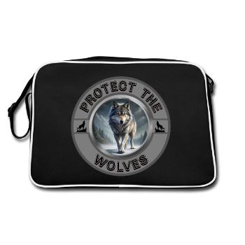 Protect the Wolves - Retro Bag - black/white - Back