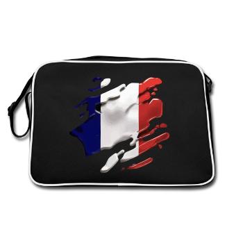 DRAPEAU DE LA FRANCE DRAPEAU FRANCE - Sac Retro - noir/blanc - Dos