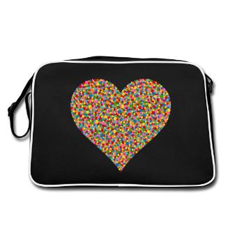 Confetti Heart - Retro Bag - black/white - Back