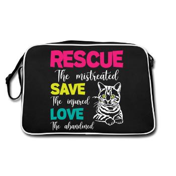 Sauver sauver les chats d’amour - Sac Retro - noir/blanc - Dos