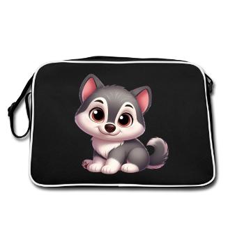Wolf 11 - Retro Bag - black/white - Back