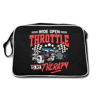 Full Throttle est ma voiture de course de dragsters thérapeutique - Sac Retro - noir/blanc - Dos