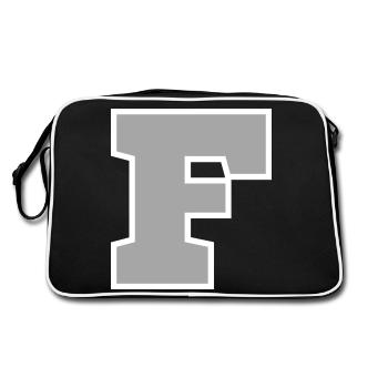 Buchstabe f sport - Retro Tasche - Schwarz/Weiß - Hinten