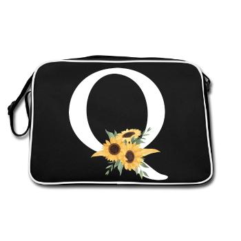 Lettre q floral tournesol - Sac Retro - noir/blanc - Dos