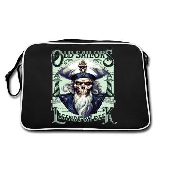 Sailor Skull Skull Captain Ahoy Ship - Retro Bag - black/white - Back