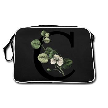 lettre c botanique vert - Sac Retro - noir/blanc - Dos
