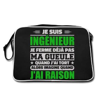 Engineer Humor Gift Student Engineer - Retro Bag - black/white - Back