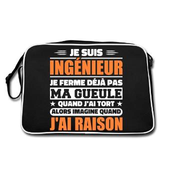 Engineer Humor Gift Student Engineer - Retro Bag - black/white - Back
