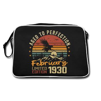 Né en Fevrier 1930 Anniversaire 1930 Février - Sac Retro - noir/blanc - Dos