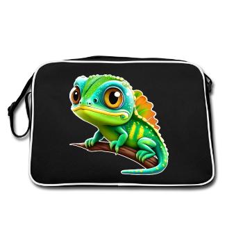 Cuter. Little Iguana - Retro Bag - black/white - Back