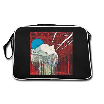 HEAD SPACE - COLLAGE - Retro Bag - black/white - Back