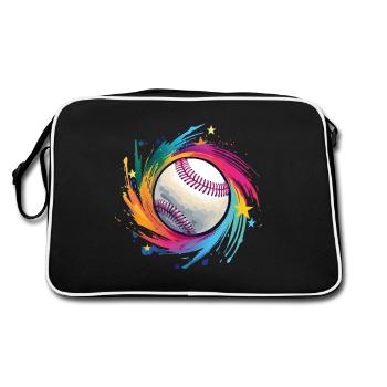 Baseball - Retro Tasche - Schwarz/Weiß - Hinten