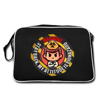 AVERTISSEMENT! RESTEZ EN RETRAIT, MON ATTITUDE EST BIOHAZARD - Sac Retro - noir/blanc - Dos