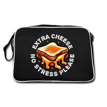 EXTRA CHESSE PAS DE STRESS S’IL VOUS PLAÎT - Sac Retro - noir/blanc - Dos