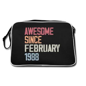 Février 1988, 36e anniversaire 1988 Fevrier 36 ans - Sac Retro - noir/blanc - Dos