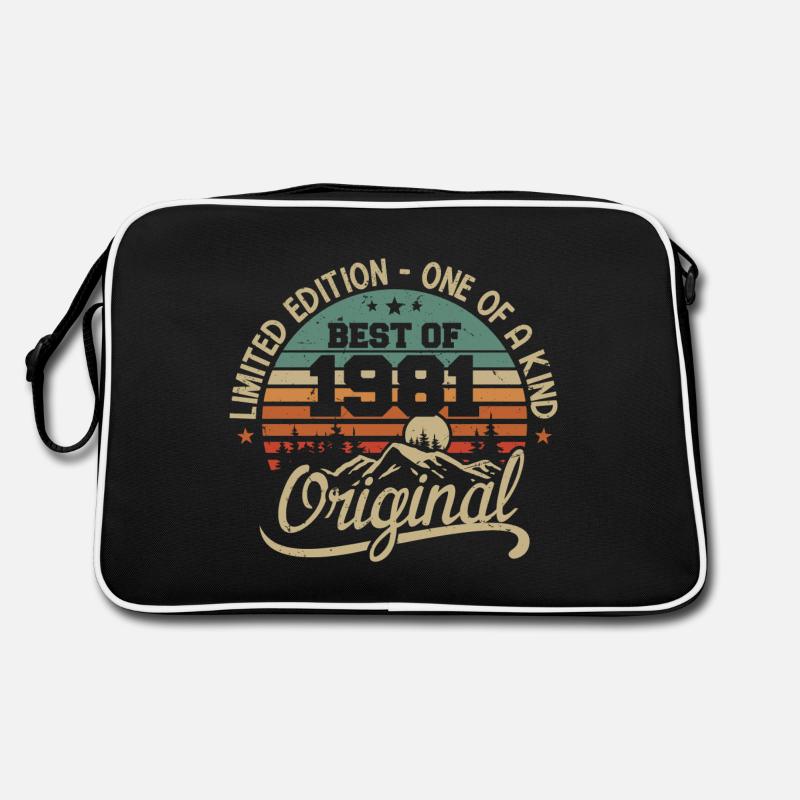 Vintage 1981 Legend - Retro Geburtstagsgeschenk - Retro Tasche - Schwarz/Weiß