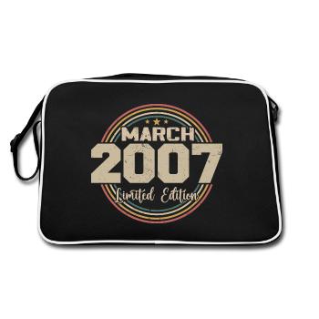 Awesome Since March 2007 Birthday 2007 Gift - Retro Bag - black/white - Back