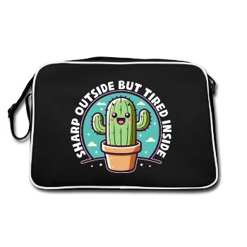 SHARP OUTSIDE BUT TIRED INSIDE - Retro Bag - black/white - Back
