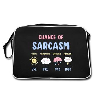 Funny Chance Of Sarcasm Weather Forecast Sarcastic - Retro Bag - black/white - Back