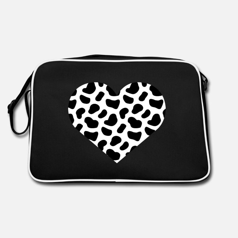 Dalmatiner Herz - Retro Tasche - Schwarz/Weiß