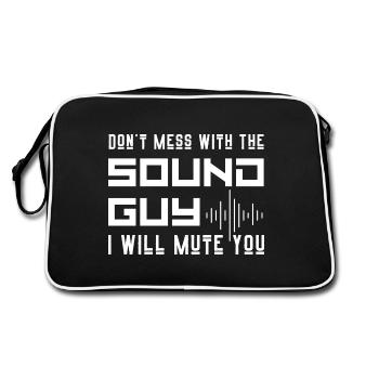 Ne jouez pas avec le gars du son, je vais vous mettre en sourdine - Sac Retro - noir/blanc - Dos