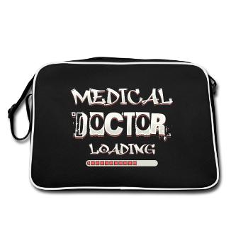 Arzt lädt lustige Phrase aus der medizinischen Fakultät - Retro Tasche - Schwarz/Weiß - Hinten