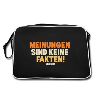 Meinungen vs. Fakten - Retro Tasche - Schwarz/Weiß - Hinten
