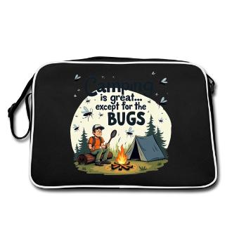 Le camping est génial sauf pour les moustiques agaçants ! - Sac Retro - noir/blanc - Dos