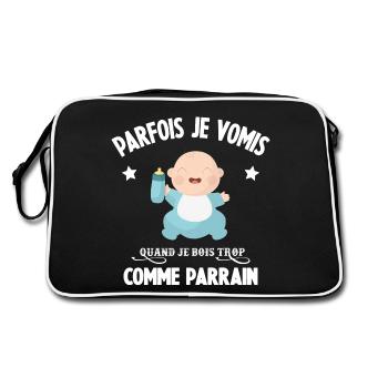 Parfois je vomis comme parrain quand je bois trop - Sac Retro - noir/blanc - Dos