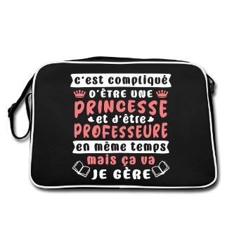 cadeau humour une professeure,prof primaire,profs - Sac Retro - noir/blanc - Dos