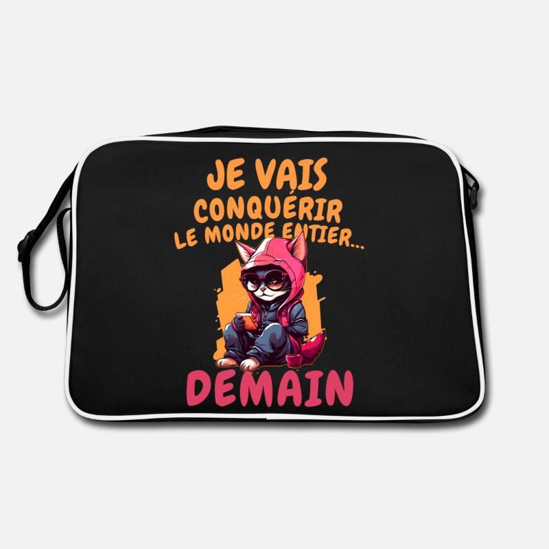 Je vais conquérir - Sac Retro - noir/blanc