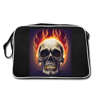 Skull fire - Retro Bag - black/white - Back