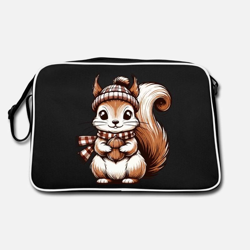 Winterliches süßes Eichhörnchen Retro Tasche