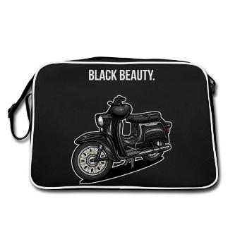 Hirondelle (noire) // Illustration - Sac Retro - noir/blanc - Dos