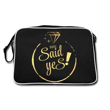 She Said yes doré - Sac Retro - noir/blanc - Dos