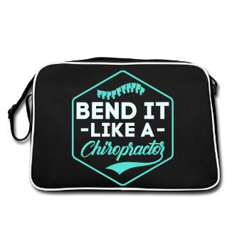 Bend It Like A Chiropractor Chiropractic Physical - Retro Bag - black/white - Back