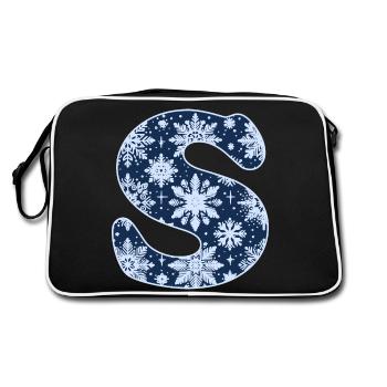 Lettre S Flocons de neige - Sac Retro - noir/blanc - Dos