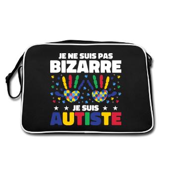 Je ne suis pas bizarre je suis autiste - Sac Retro - noir/blanc - Dos