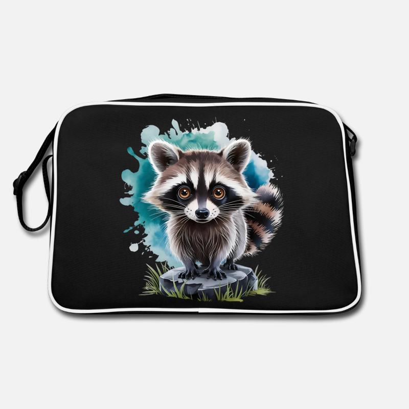 Süßer Waschbär Retro Tasche