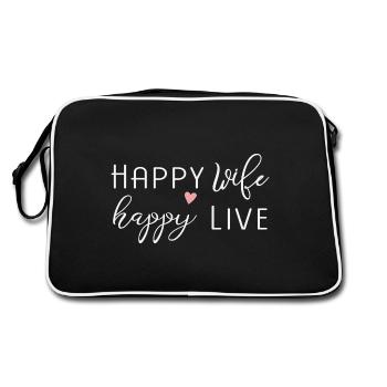 Femme heureuse heureuse vivre Dictons drôles Humour - Sac Retro - noir/blanc - Dos