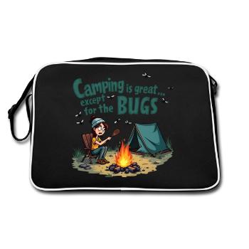 Le camping est génial sauf pour les moustiques agaçants ! - Sac Retro - noir/blanc - Dos
