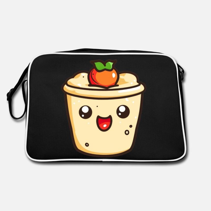 Dessin animé de dessert mignon - Sac Retro - noir/blanc