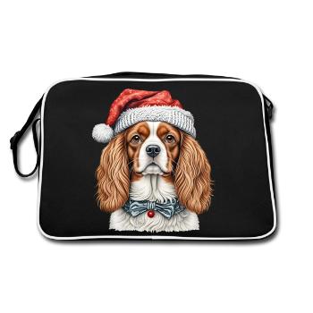 Cavalier King Charles Épagneul Noël - Sac Retro - noir/blanc - Dos