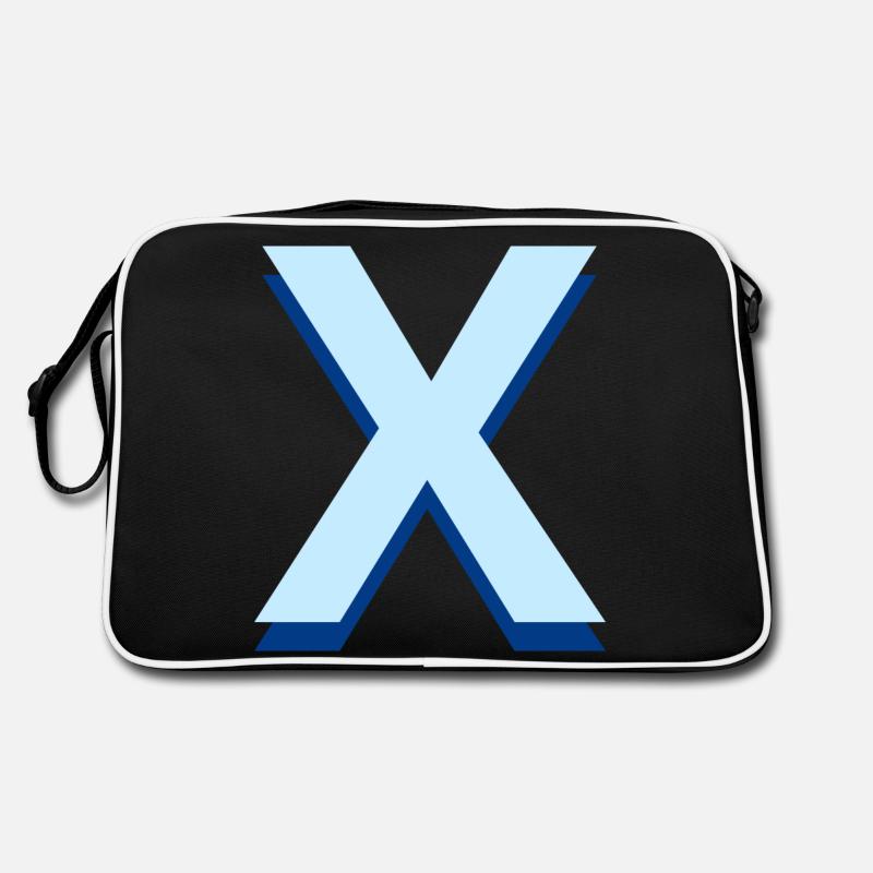 Lettre X bleu pop et moderne Sac Retro