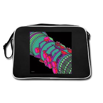 ALL ALONG THE BT TOWER (Blacklight Style) - Retro Bag - black/white - Back