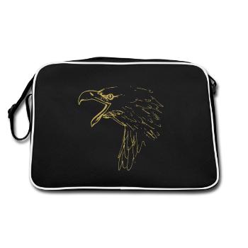 Motifs illustrés avec aigle - Sac Retro - noir/blanc - Dos