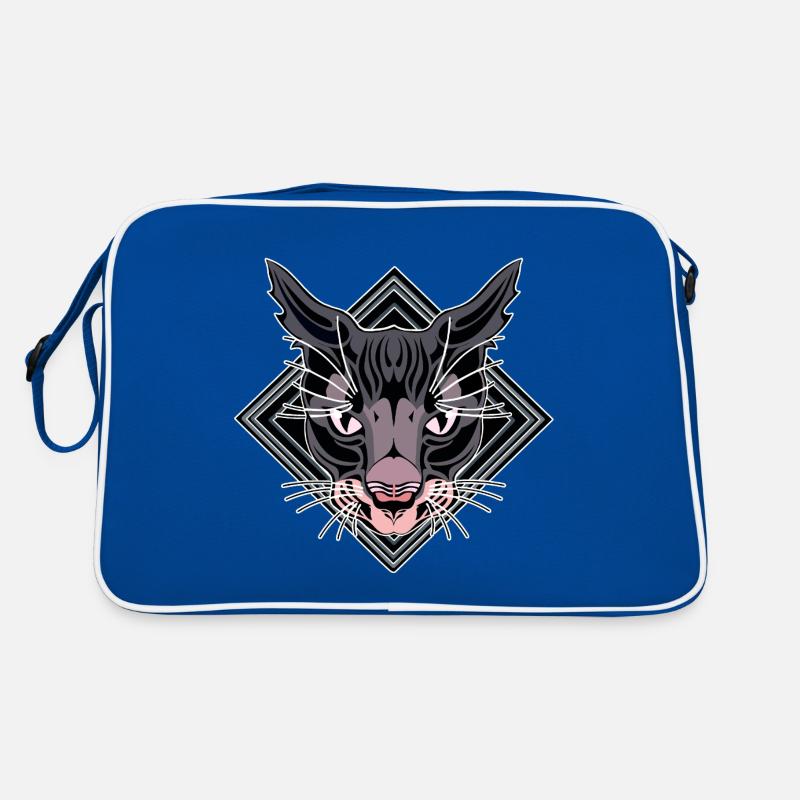 Stylized Panther Head Design Retro Bag