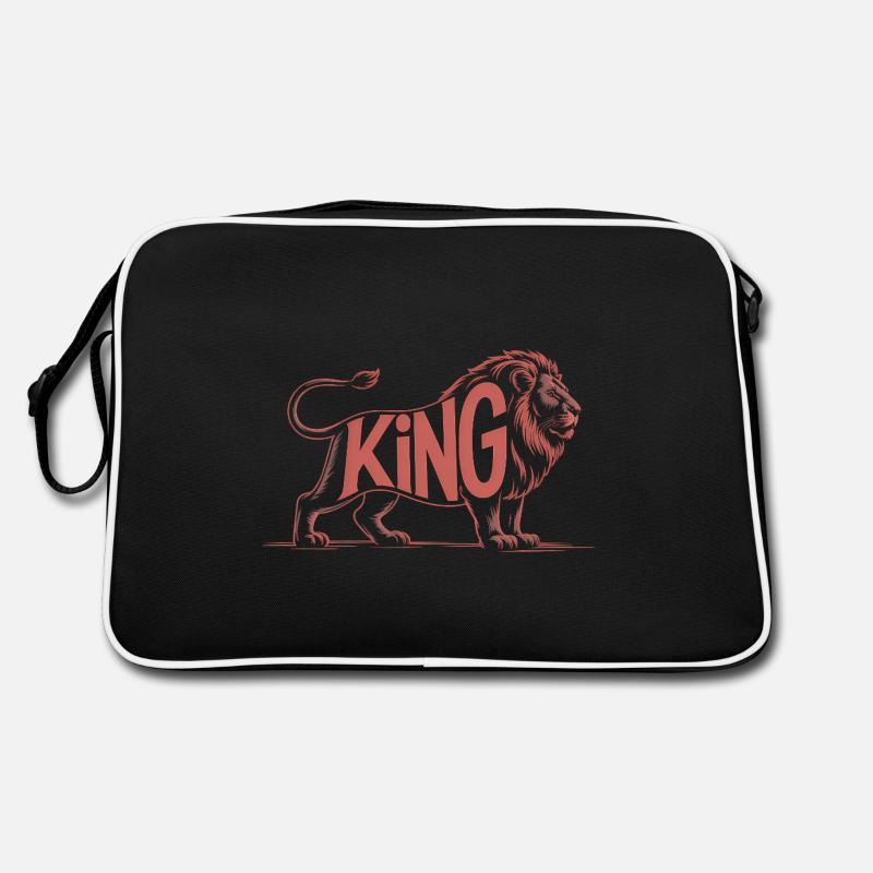 König - Cooles Löwen-Logo Retro Tasche