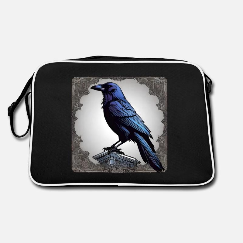 Schwarzer Rabe - Retro Tasche - Schwarz/Weiß